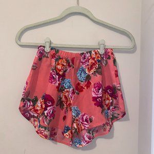 Pink Floral Shorts